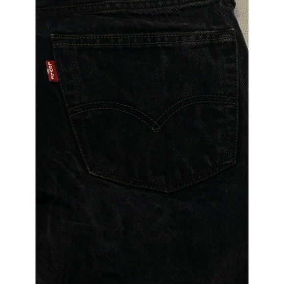 Levis 501 Jeans Mens Size 34 X 34 Black Label Straight Leg Dark Blue 32 X 31 1/2 - Picture 14 of 16